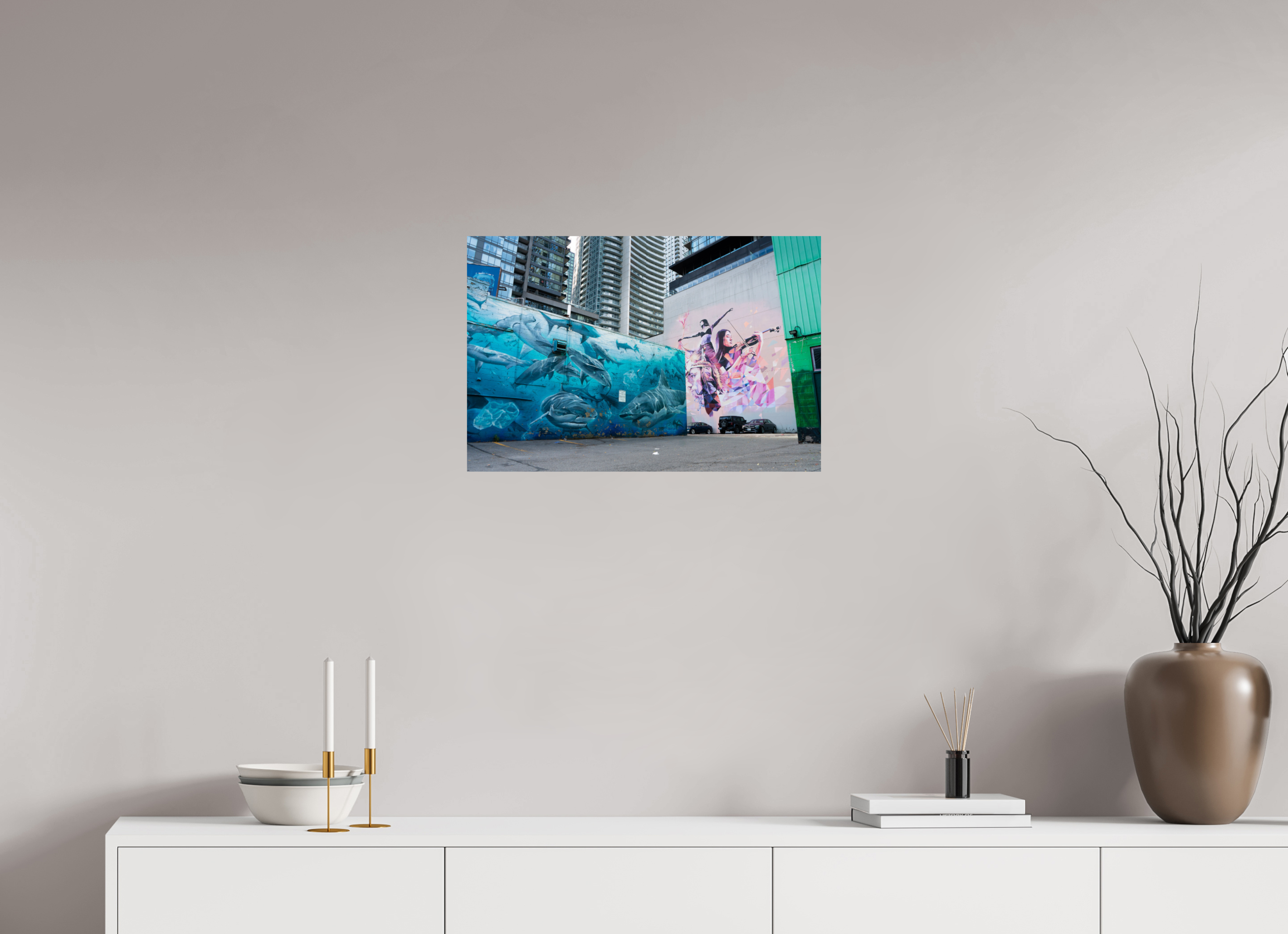 24 x 16″, Photo Print On Fuji Crystal DP II Sharks and dancers